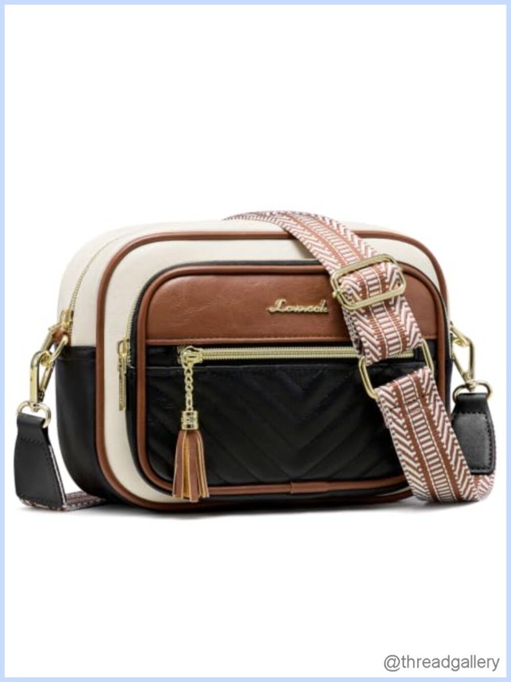 Quilted PU Leather Crossbody Bag RFID Card Slots Small Purse